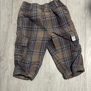 4/$30 Plaid Cargo Kids Pants - Brown and Black